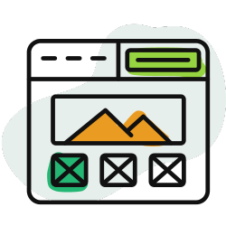 Icon depicting a website wireframe