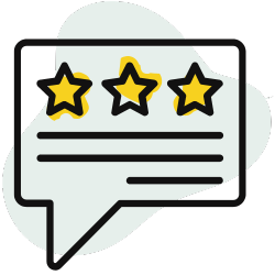 Icon depicting a review of a business