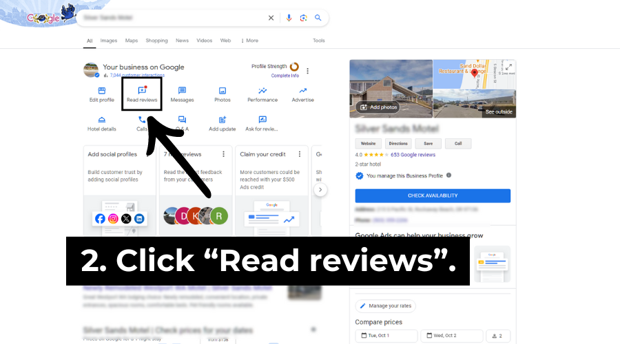 Step 2: Click read reviews.