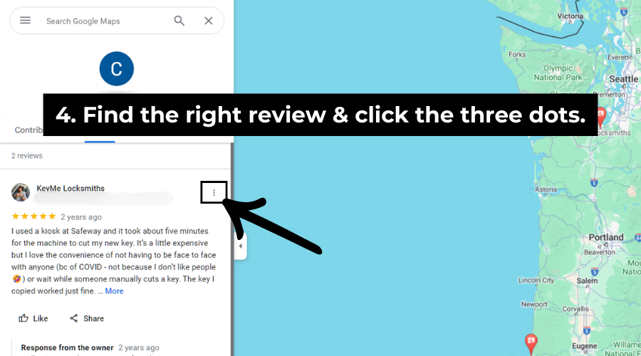 Step 4: Click the three dots to the right of the review you want to remove. 