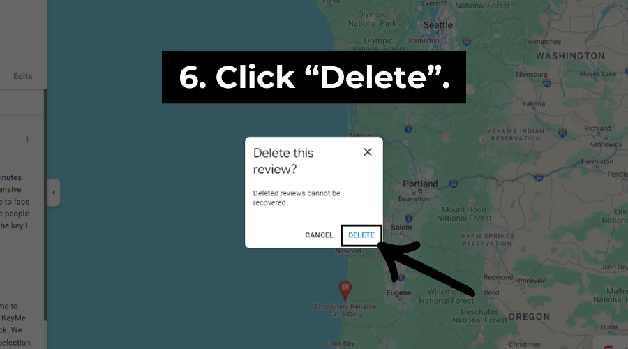 Step 6: Click delete. 